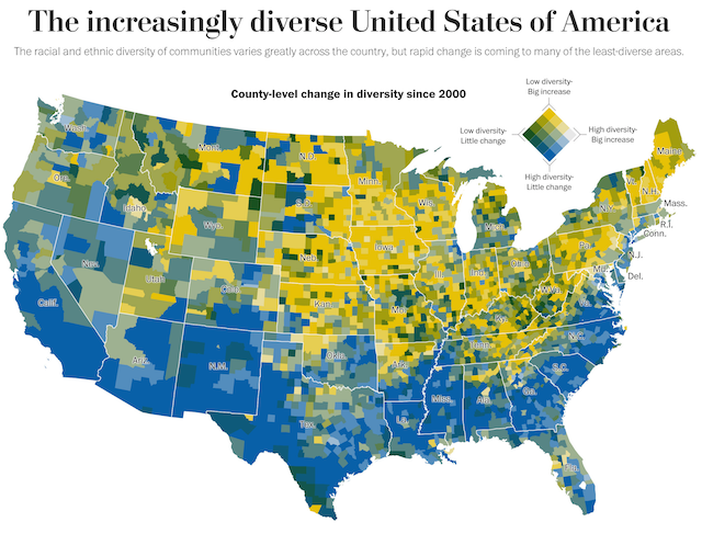 choropleth map of us population density